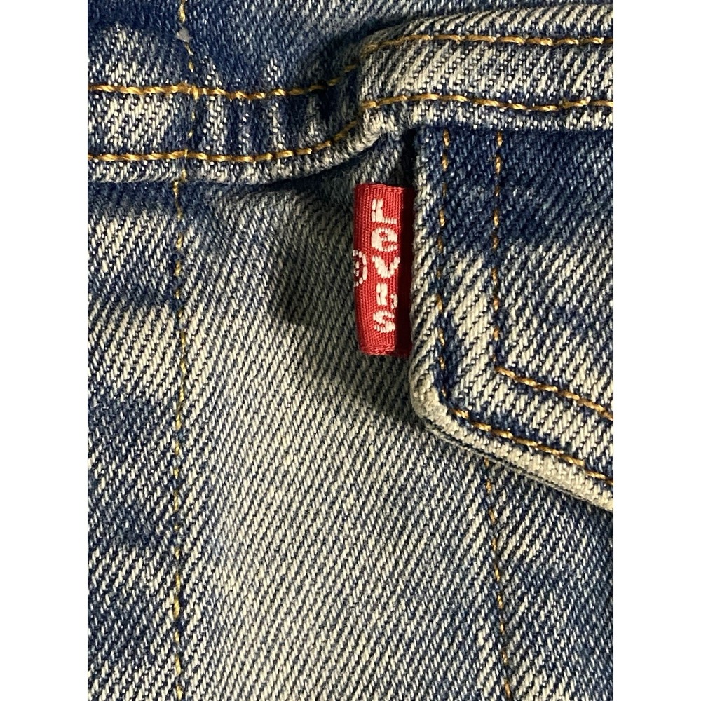Levi's Denim Trucker Jacket Light Wash Vintage Style Mens Size L Red Tab Classic - Picture 5 of 8